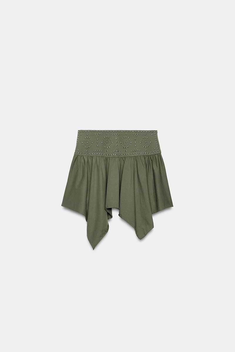 ASYMMETRIC STUDDED SKIRT