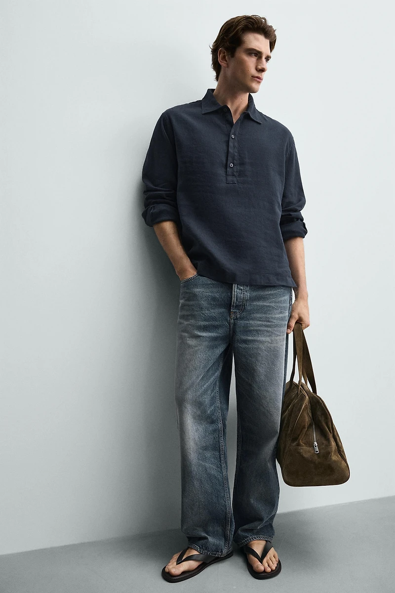 COTTON-LINEN POLO SHIRT