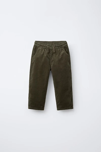 LINED FINE-WALED CORDUROY PANTS