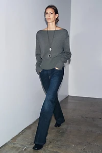BOAT NECK KNIT SWEATER