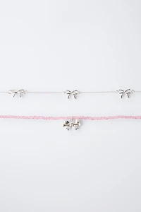 TWO-PACK OF BOW NECKLACES