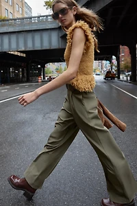 PAPER BAG BELTED PANTS