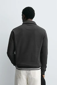 TEXTURED ZIP POLO SHIRT