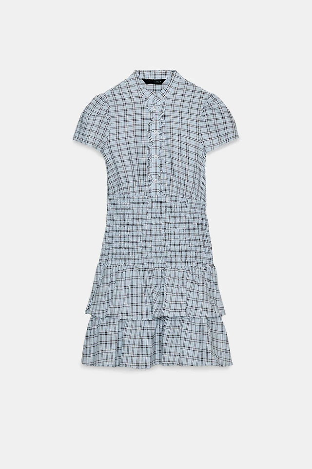 Zara PLAID RUFFLE SHORT DRESS at Mall of America in Bloomington, MN