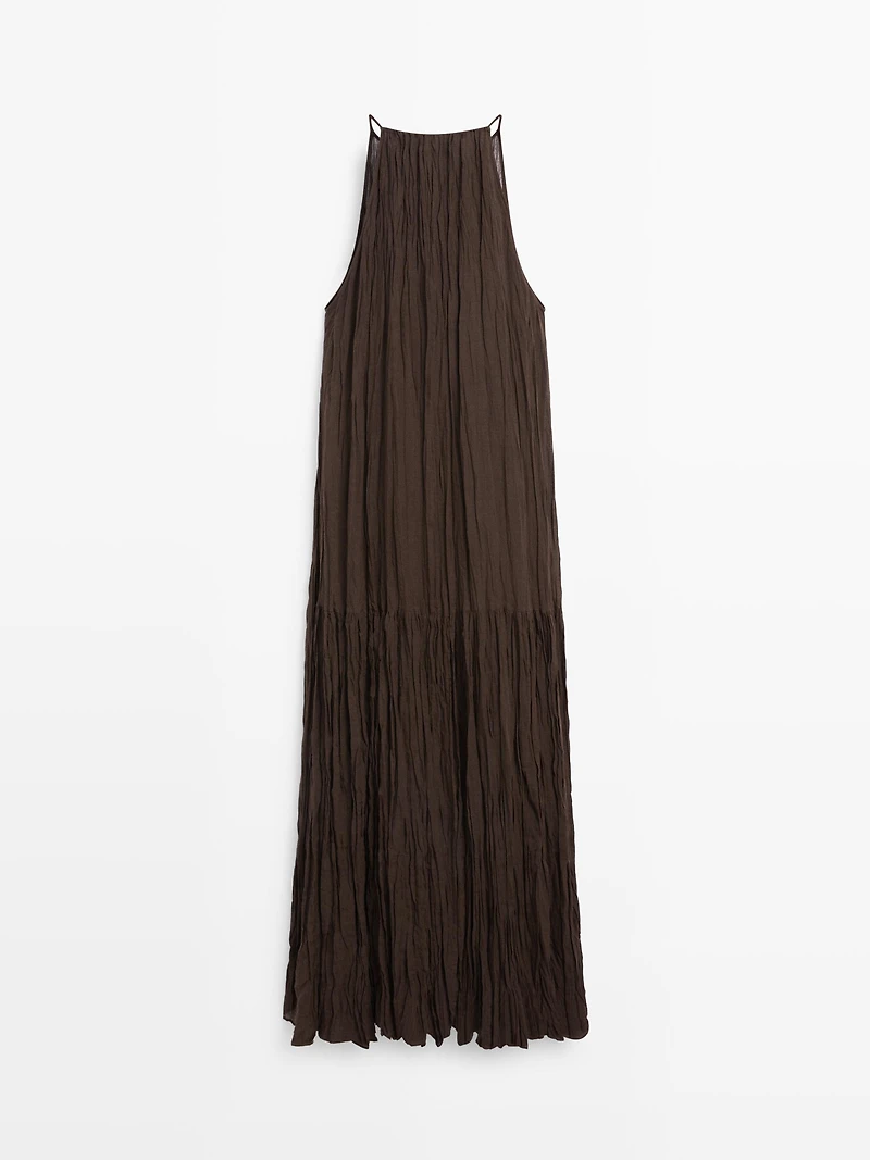 Flowing midi dress with button details