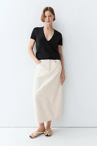 100% cashmere knit short sleeve sweater