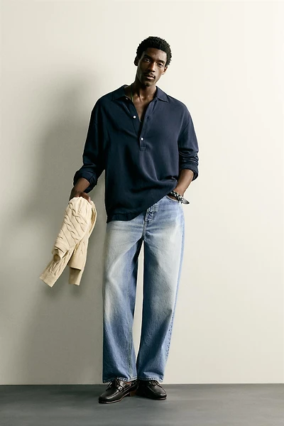 CHEMISE POLO REGULAR FIT VISCOSE - LIN