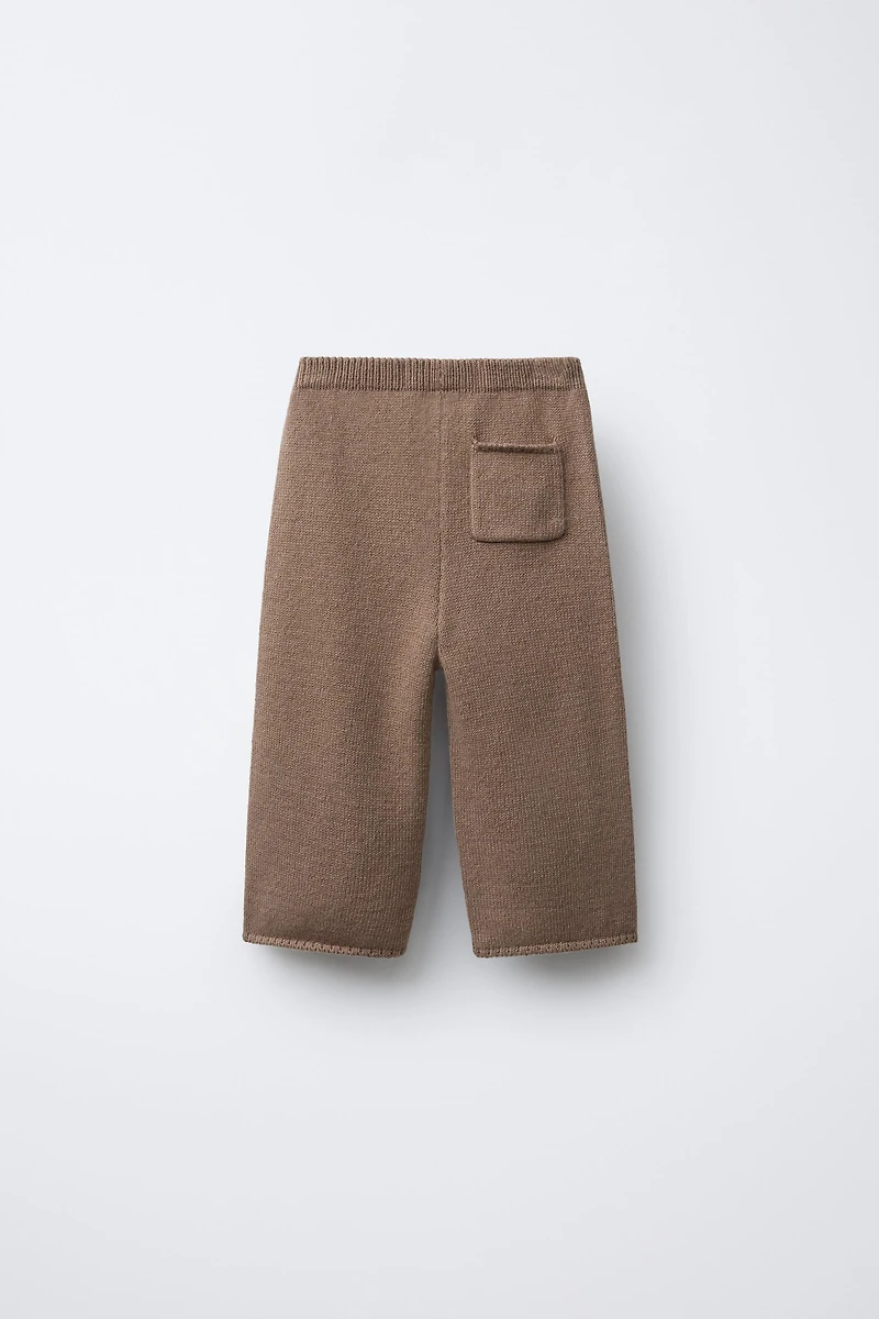 PANTALON JUPE-CULOTTE EN MAILLE AVEC LAINE