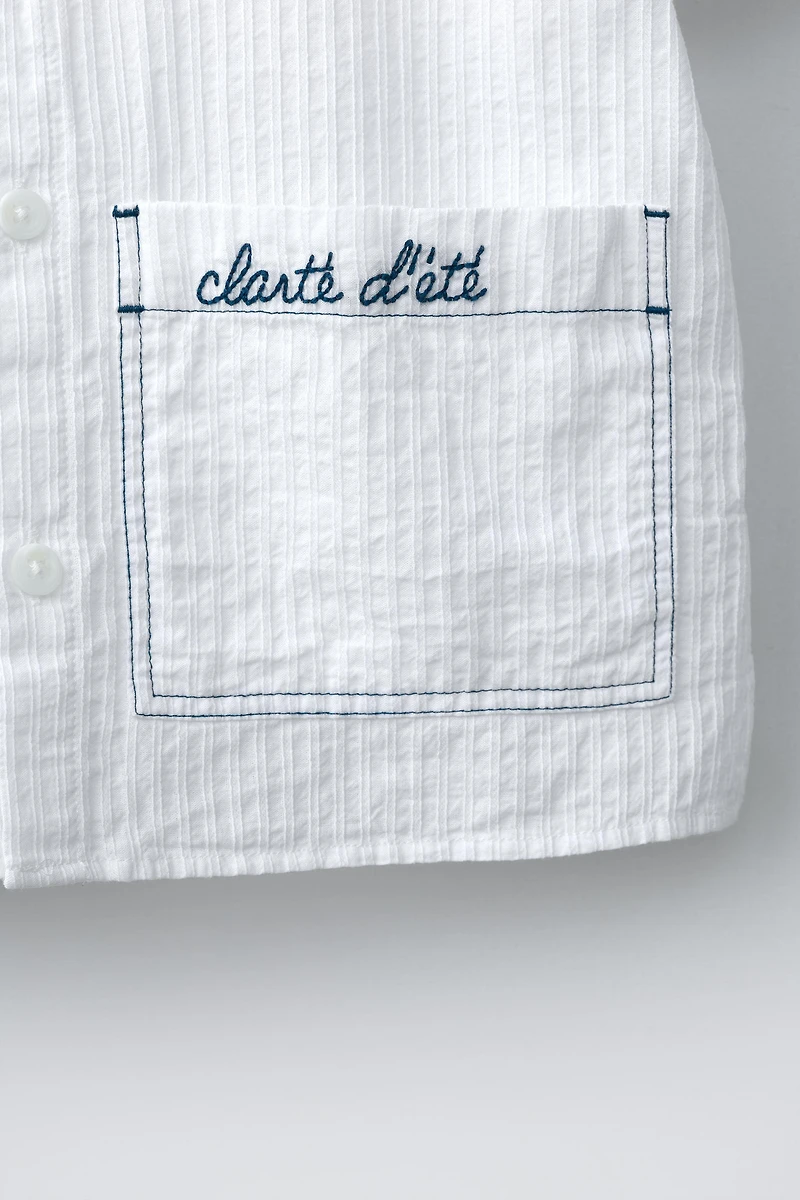EMBROIDERED DOBBY SHIRT