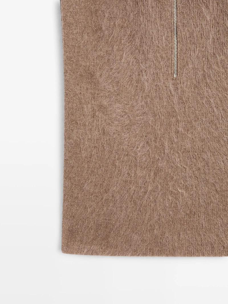 Plastron long fermeture Éclair 100 % cachemire