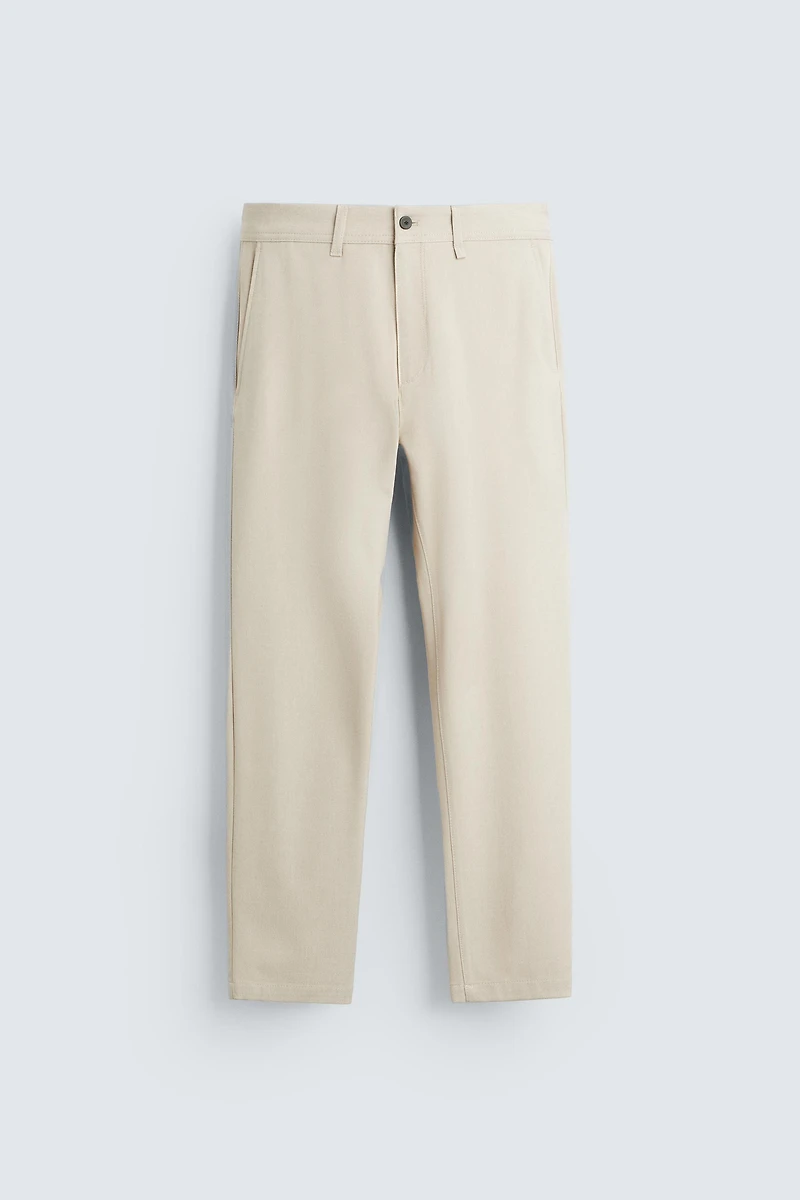 TEXTURED STRETCH PANTS