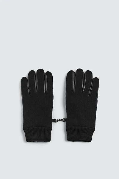 GANTS EN CUIR BIMATIÈRE AVEC MAILLE