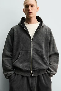 WASHED ZIP HOODIE