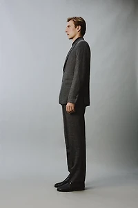 REGULAR FIT STRUCTURED SUIT PANTS