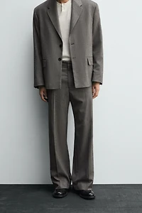 PANTALON ÉVASÉ DE COSTUME À CHEVRONS
