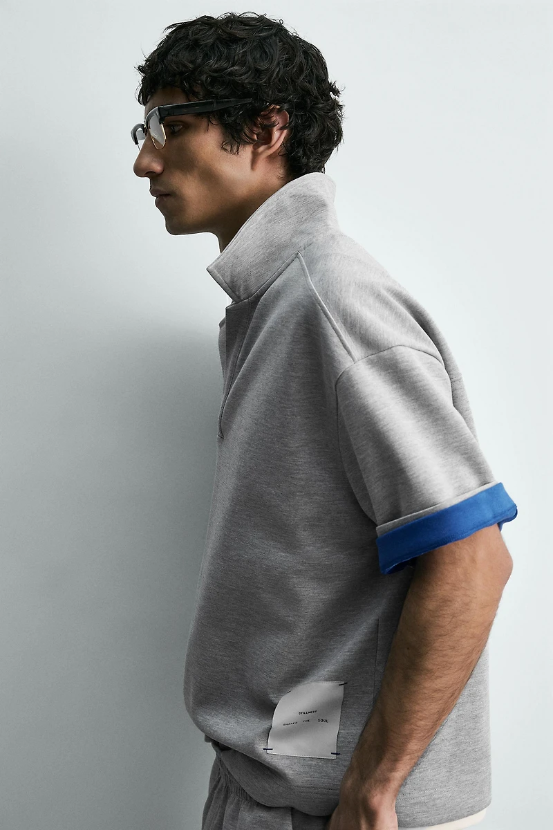 CROPPED FIT LABEL POLO SHIRT