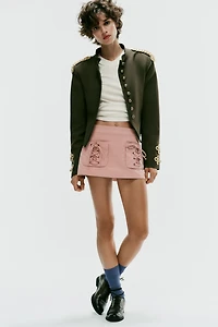 STRIPED POCKET MINI SKIRT