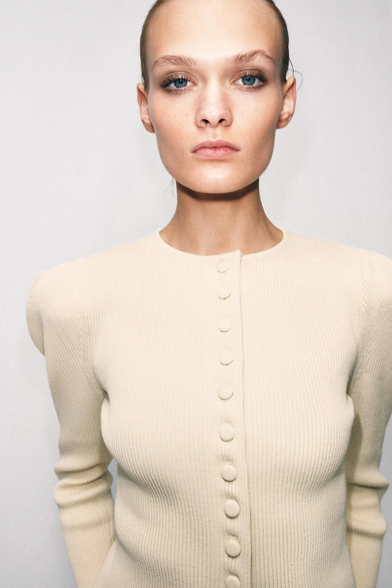 CARDIGAN WITH PUFF SLEEVES