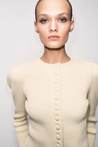 CARDIGAN WITH PUFF SLEEVES