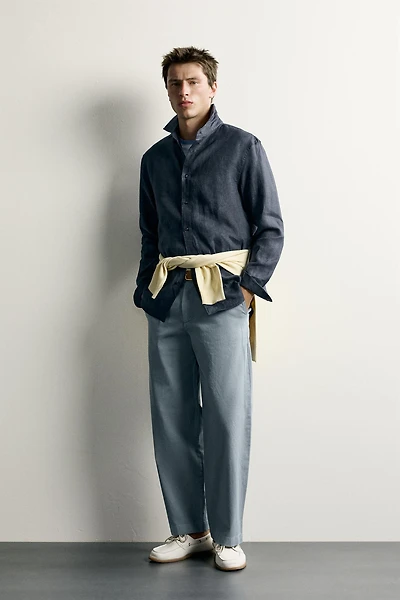 100% LINEN REGULAR FIT SHIRT