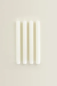 PACK BOUGIES LONGUES DÉCORATIVES CYLINDRIQUES (PACK DE 4)