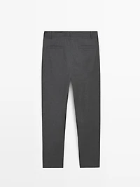 Pantalon texturé laine froide