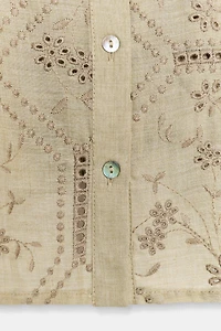 EMBROIDERED EYELET SHIRT