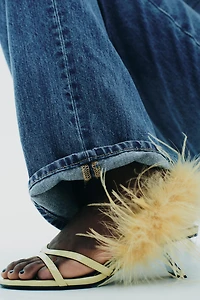 FEATHER METALLIC HEELED SANDALS