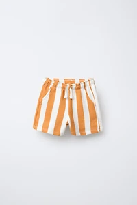 BERMUDA EN MOLLETON STRAIGHT À RAYURES