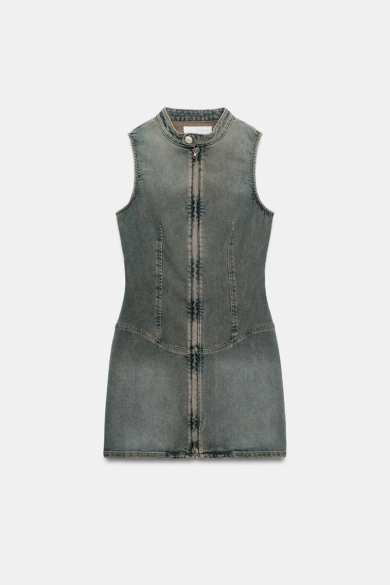ROBE EN DENIM TRF AVEC FERMETURE ÉCLAIR