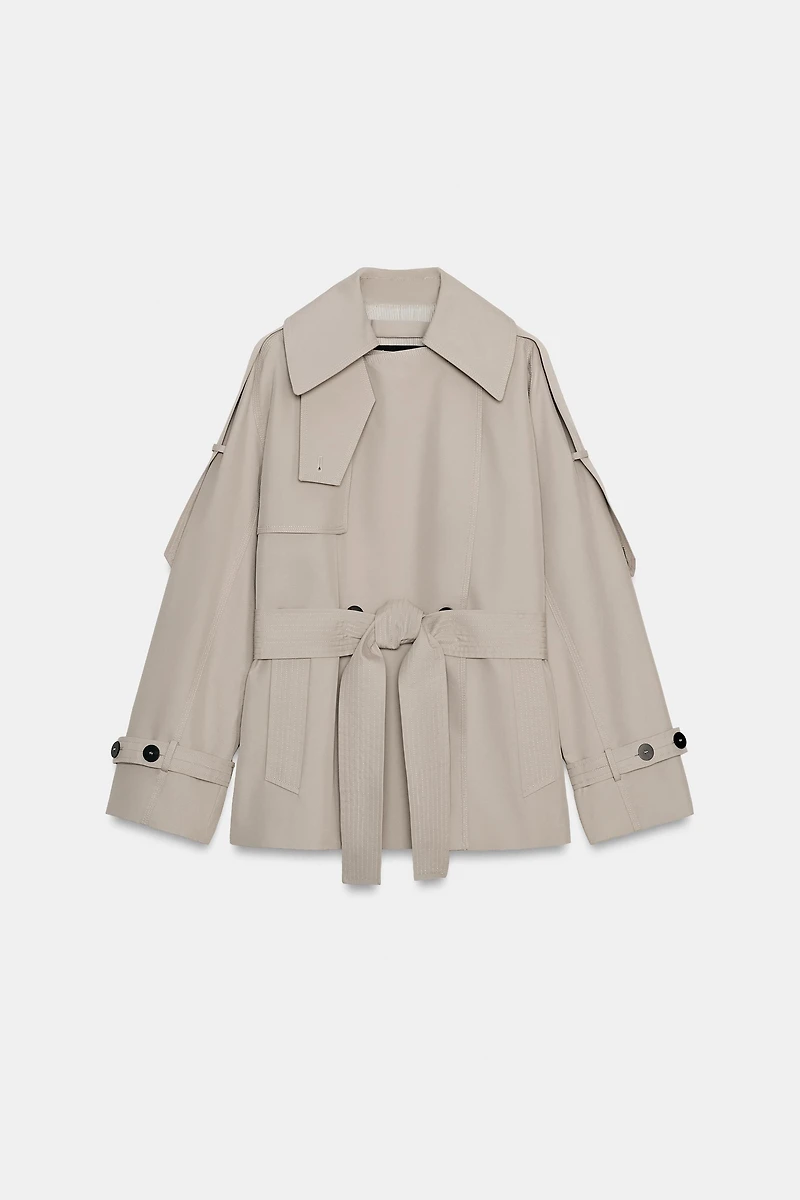 ZW COLLECTION OVERSIZED WATER REPELLENT TRENCH COAT