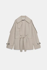 ZW COLLECTION OVERSIZED WATER REPELLENT TRENCH COAT