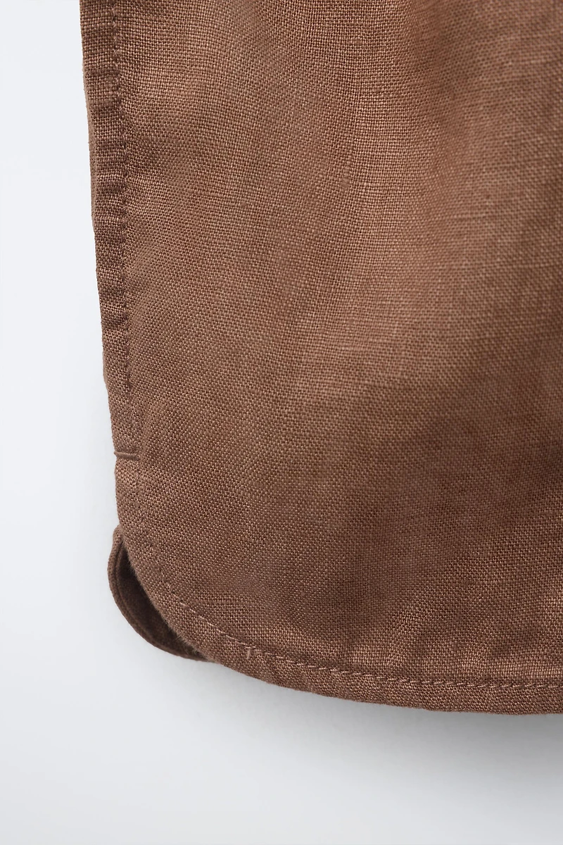 STRIPED 100% LINEN PANTS
