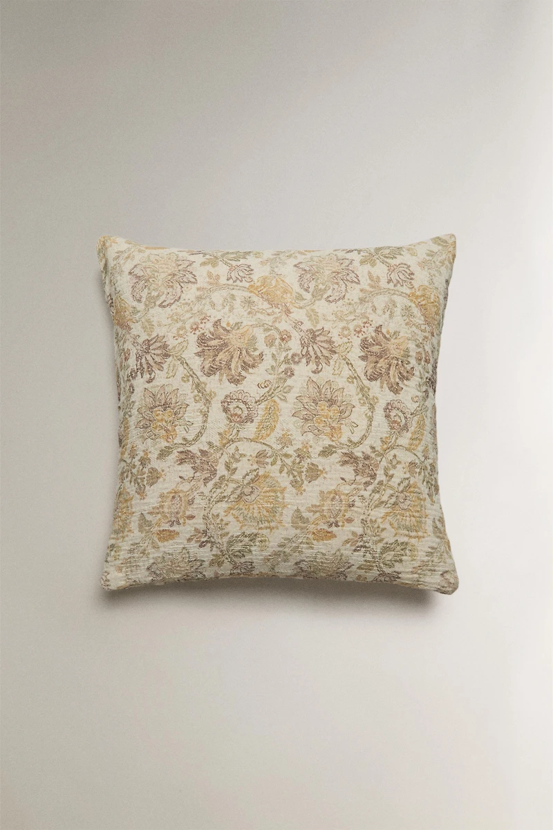 FLORAL PRINT THROW PILLOW COVER