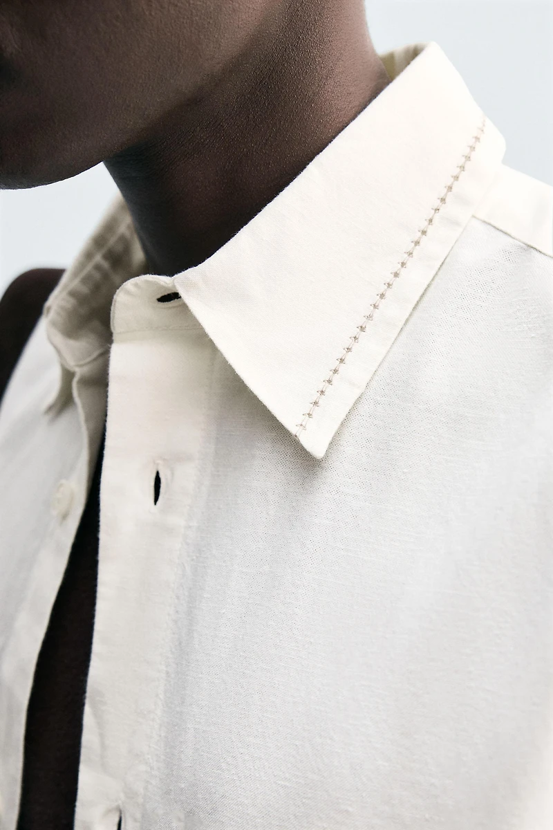 EMBROIDERED COTTON - LINEN SHIRT