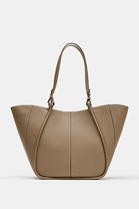 SHOPPER BAG WITH HANDLE DETAIL