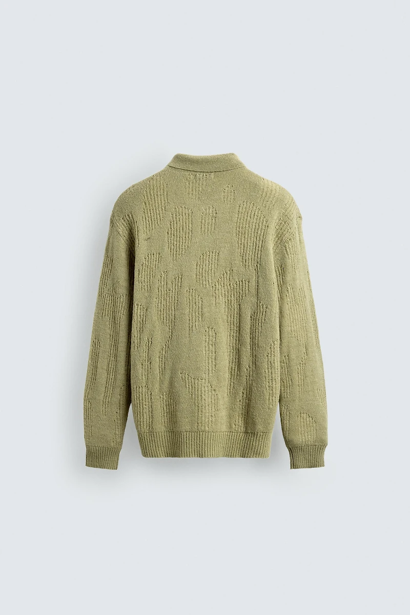 OPEN-KNIT POLO SHIRT