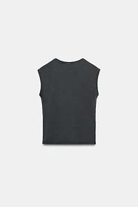 WASHED EFFECT JEWEL T-SHIRT