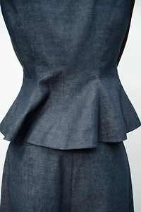 LINEN PEPLUM VEST