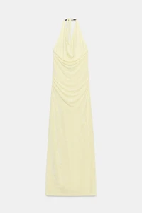 ROBE LONGUE HALTER AVEC DÉCOR