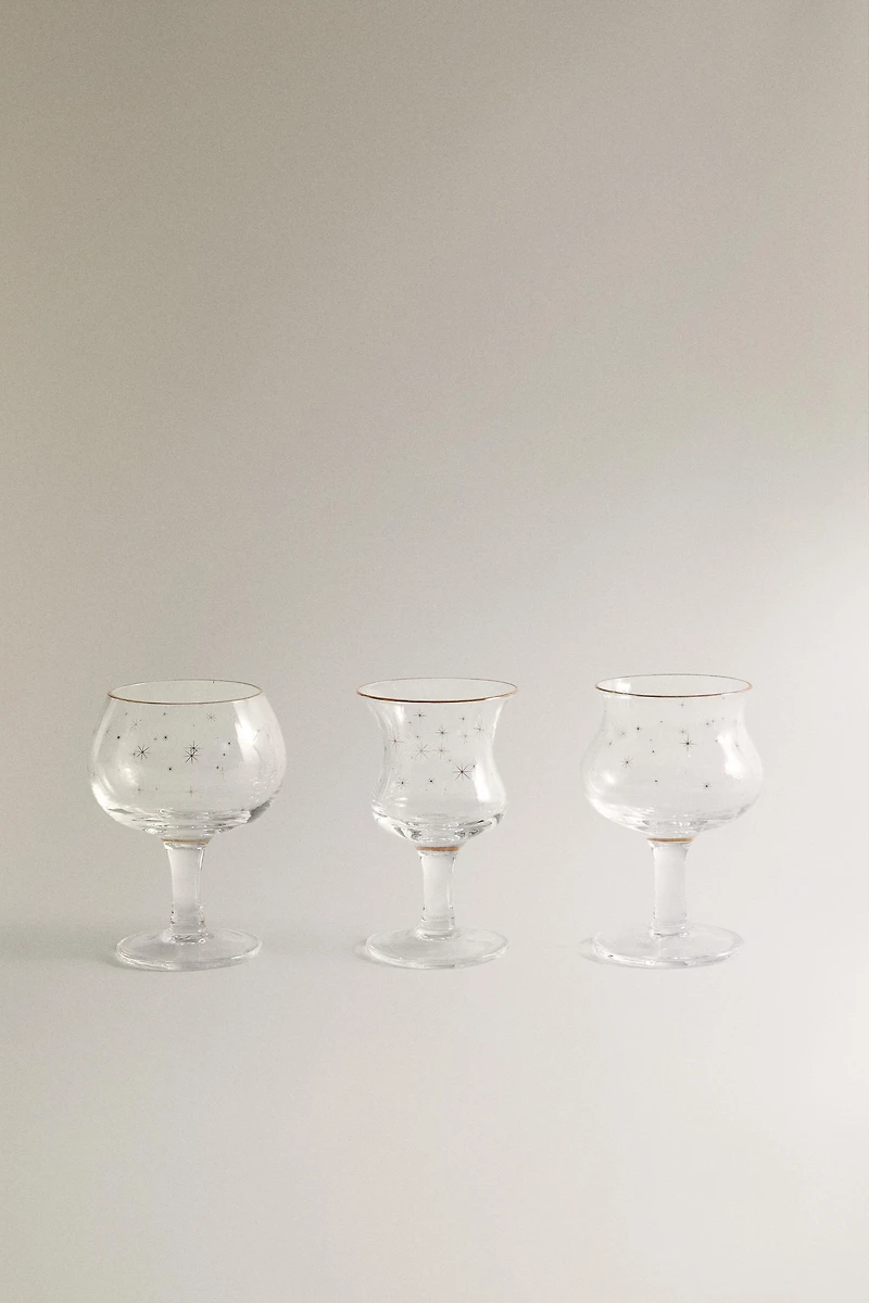 SET OF CHRISTMAS GLASS SHOT GLASSES (SET OF 3)