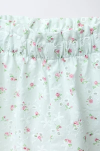 EMBROIDERED SWISS FLORAL PRINT CULOTTES