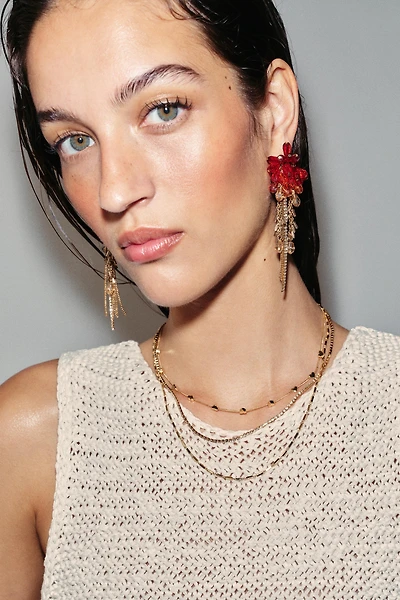 CRYSTAL FRINGE EARRINGS
