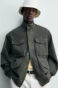 WASHED UTILITY POCKET JACKET