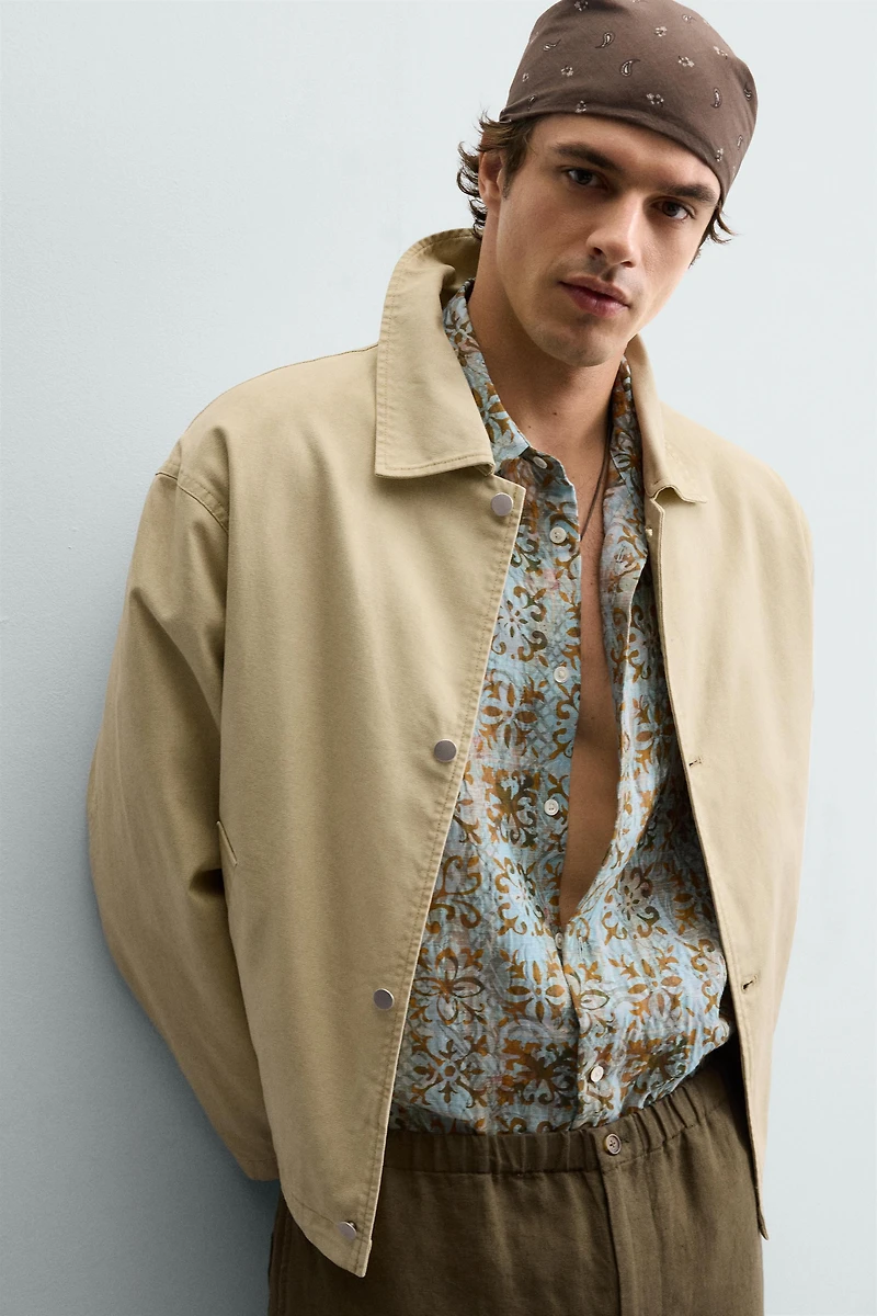 RELAXED FIT JACKET WITH CONTRAST LINING