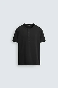 HENLEY NECK T-SHIRT