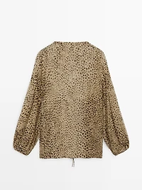 Flowing animal print blouse