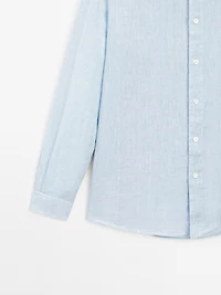 Slim-fit 100% linen shirt