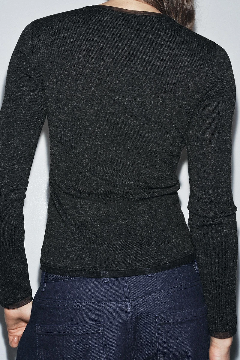 TULLE TRIM T-SHIRT