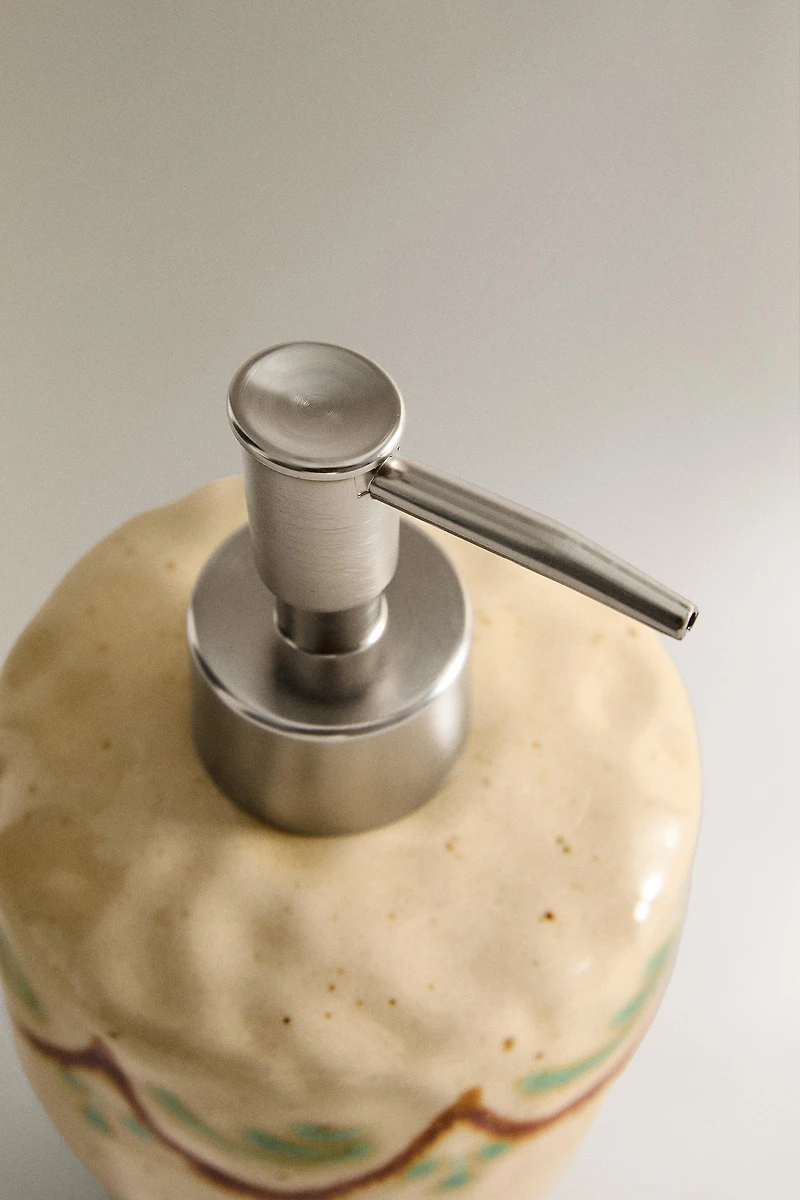 DISTRIBUTEUR SAVON CÉRAMIQUE PEINTE